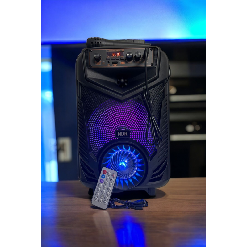 LED IŞIKLI BLUETOOTH HOPARLÖR MİKROFONLU KABLOSUZ TAŞINABİLİR SPEAKER