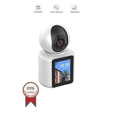 Monitörlü Smart Ip Full Hd 360° Akıllı Güvenlik Kamerası Bebek Kamerası