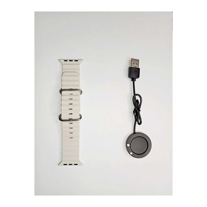 T700 T500 Plus Mıknatıslı Akıllı Saat Şarj Aleti Cıhazı & Ocean Silikon Kordon