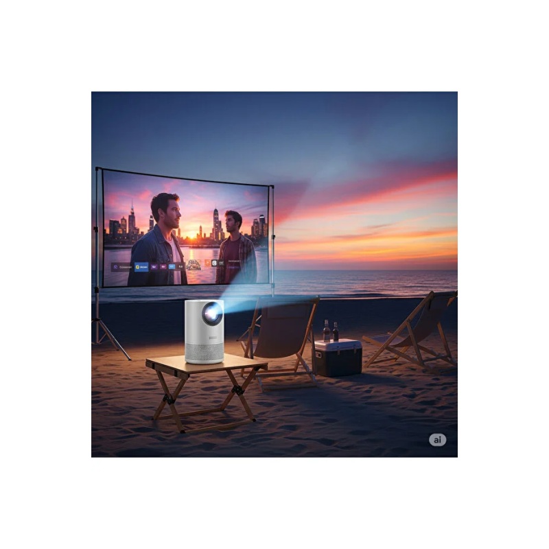 Android Taşınabilir Projeksiyon Dahili Hoparlör ve Wifi Akıllı Sinema Beyaz Projektör