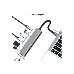 Type-C'den HDMI'a 7'si 1 arada dönüştürücü HDMI USB SD/MicroSD Type-C (PD) USB 3.0 Portları