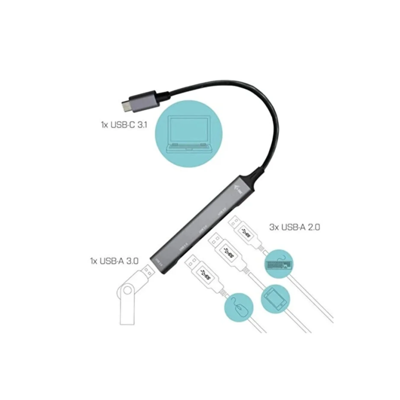 Type-C To USB Hub 4 Ports USB-C'den 4 Portlu USB çoklayıcı