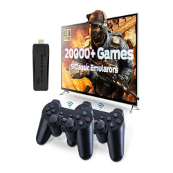 4K Ultra HD Retro Game Stick Lite - 20.000+ Oyunlu Çift Kablosuz Kollu 64GB Atari Konsolu - Nostalji Oyun Çubuğu