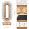 Gold Kristal Şarjlı Masa Lambası - 3 Renk Modlu Dokunmatik Led Gece Lambası - Kademesiz Karartma (Dim Edilebilir) Elips Abajur