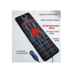 Tam Vücut Isıtmalı 9 Motorlu Masaj Yatağı Taşınabilir Yatak ve Koltuk Tipi Masaj Minderi